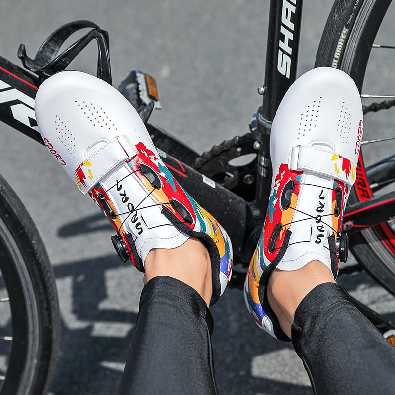Cycling Sneaker Men Sport Road Bike Boots Flat Racing Speed Sneakers Bicycle Footwear Pedal Cycling Shoes