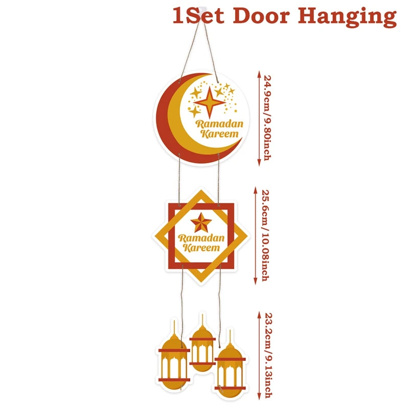 EID Mubarak Decorations Door Hanging Ramadan Decor for Home Door Hanging Ramadan Kareem Islamic Muslim Party Eid Al Adha