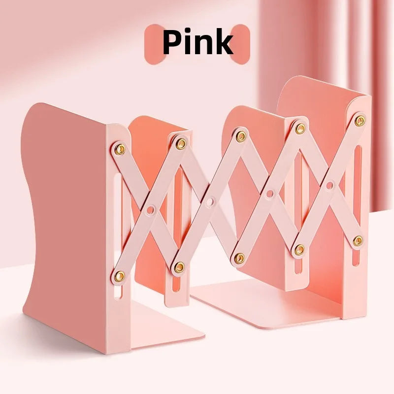 Desktop Book Organizer Retractable Book Stand Adjustable Retractable Bookends for Shelves Desktops Space-saving for Home
