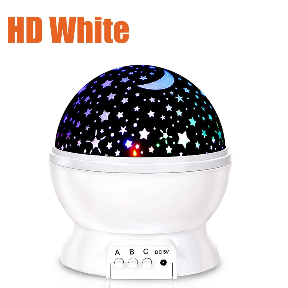 Star Night Light for Kids Nebula Star Projector Lamp 360 Degree Rotation 4 LED Bulbs 12 Light Color Changing with USB Cable Gift