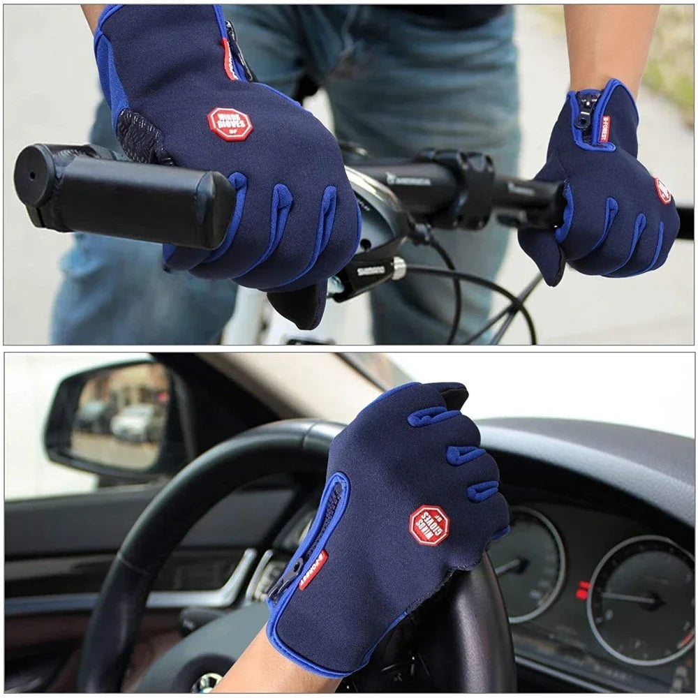 Guantes de Invierno con Pantalla Táctil, Térmicos Cortavientos para Clima Frío, Deportes, Hombres, Mujeres, Ciclismo al Aire Libre, Motocicleta, Antideslizantes