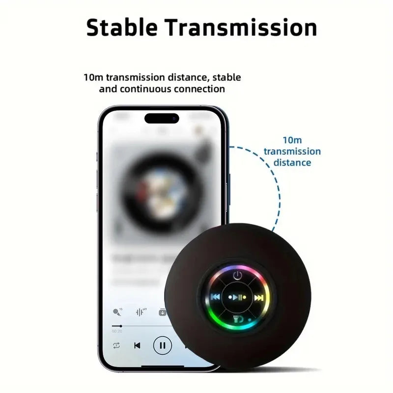 Portable wireless Bluetooth speaker led IPX4 waterproof loudspeaker outdoor bathroom large suction cup mini stereo sound box