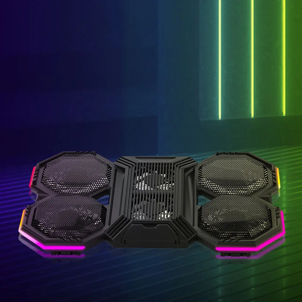 Laptop Cooler Cooling Pad 2 USB Ports Gaming Laptop Fan with 6 Quiet Fans Air Cooler Notebook Stand Holder for 12-21 Inch Laptop