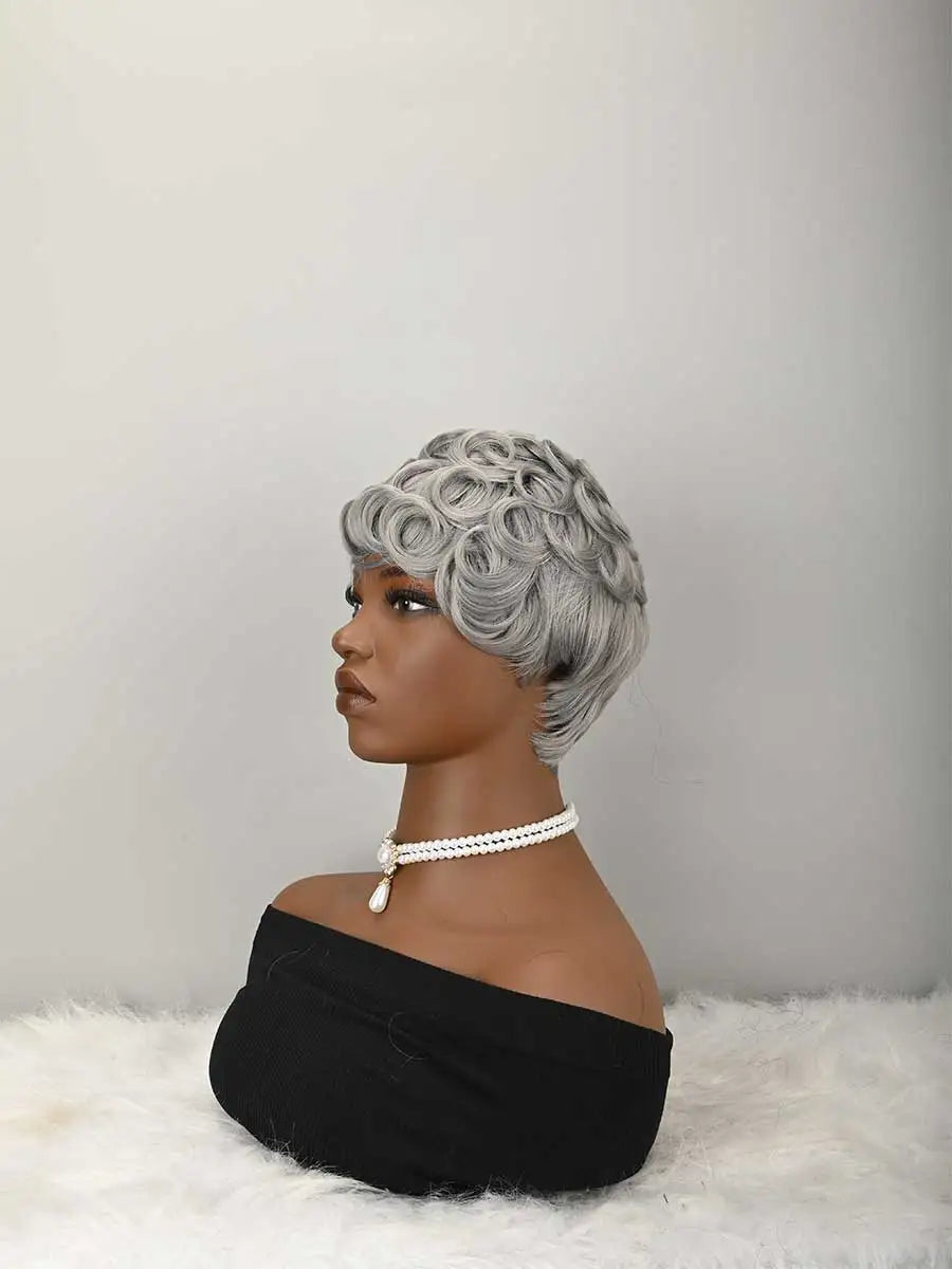 Short Pixie Wigs Short Curly Pixie Wigs Synthetic Wigs Natural Wavy Pixie Cut Wig Short Curly Layered Pixie Wig