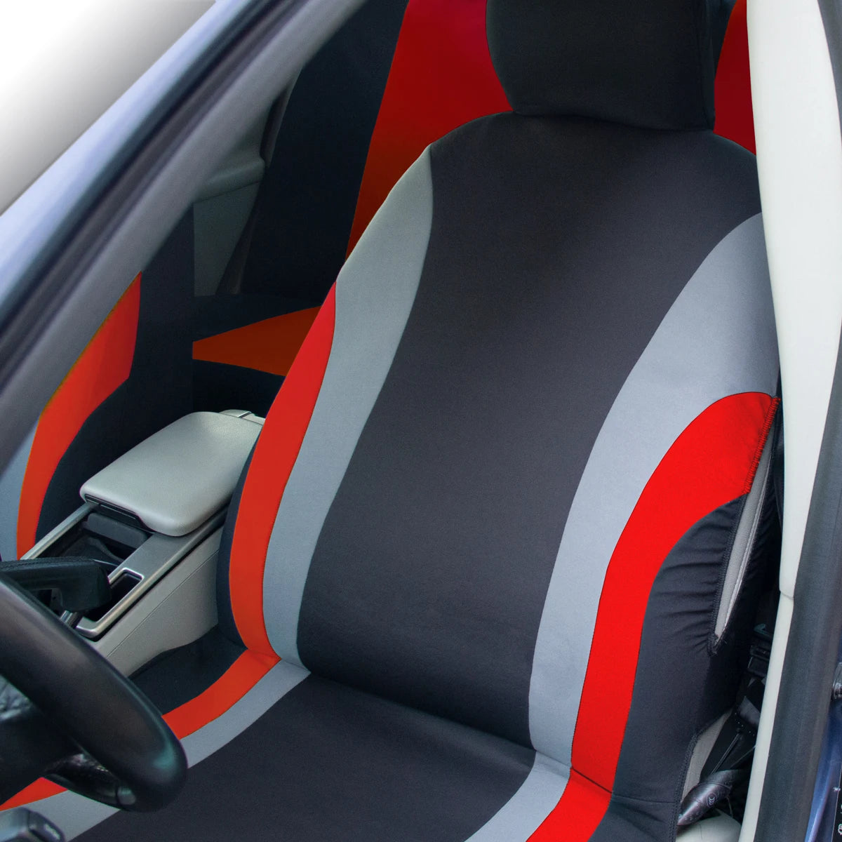 Sports Style Full Set Polyester Fabric Car Seat Covers Car Seat Protector Universal Fit Most Cars SUVs