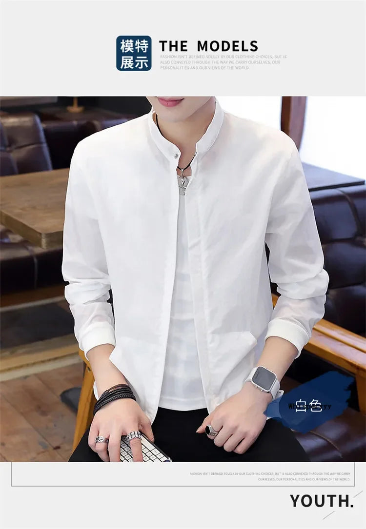 Men's Bomber Jackets Casual Male Thin Outerwear Breathable Sportswear Coats Summer Mens Sunscreen Slim Fit Chaquetas Hombre