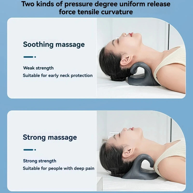Masajeador de cuello Almohada de masaje de puntos de acupuntura para aliviar el dolor Estiramiento de cuello Corrección cervical Reparación de la columna cervical Relajación tipo C
