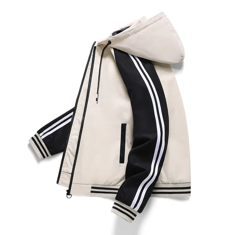 Men's Jacket Autumn Spring Ride High-performance Windbreaker Clothing Motorcycle Jacket Male Motorcycle Coats Windproof Striped