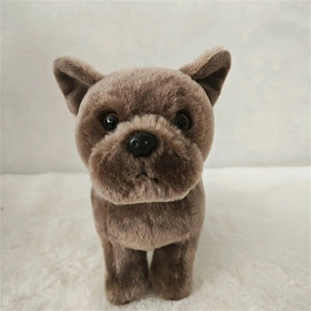 Children's Party Lifelike Animals French Bulldog Plush Stuffed Dogs Cuddly Dog Dog Stuffed Animal Simulation Soft Best Gift
