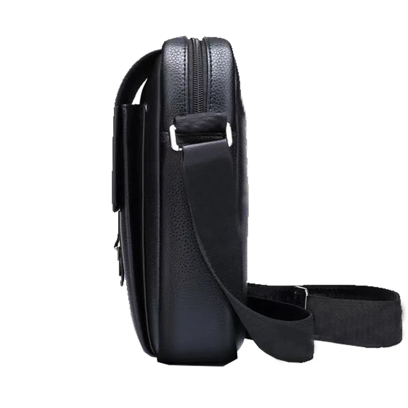 Flerfarget crossbody-veske i skinn for menn