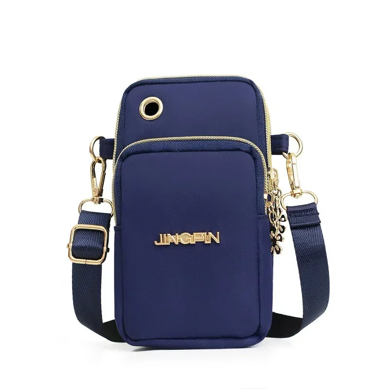 Bolso para teléfono móvil para mujer, bandolera, minibolsos de moda, monedero para mamá, para colgar en el cuello, funda para correr, bolso de hombro, cartera de 3 capas