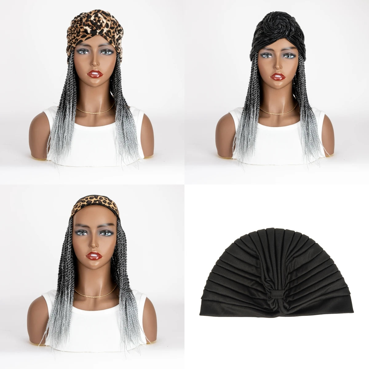 Peluca de diadema trenzada estilo Ombre