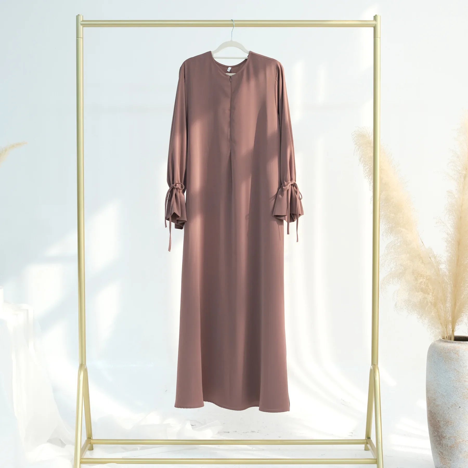 Ramadán Árabe Mujeres Musulmanas Vestido Modesto Elegante Abaya Lisa de Dubái Ropa Islámica para Iglesia Moda Turca Suelta Túnica Lisa