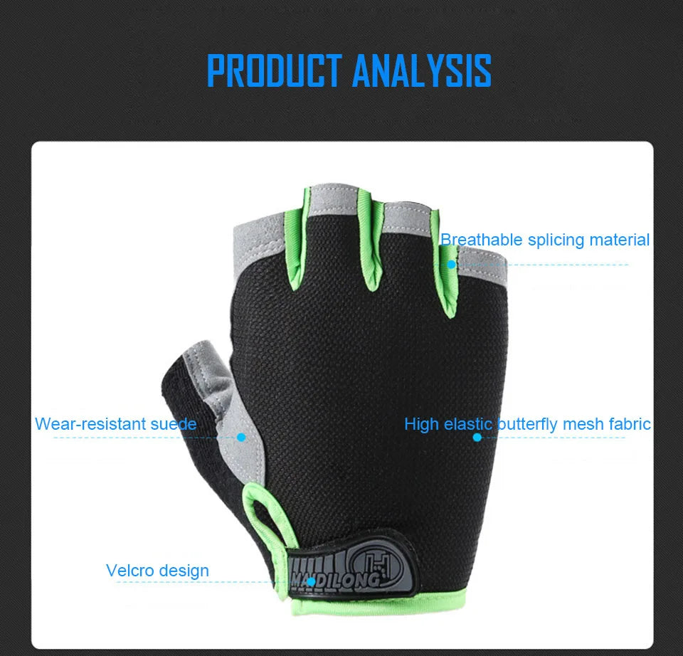 GTUBIKE Half Finger Weightlifting Gloves Cycling Fitness Shock Absorbent Non-slip Sports Climbing Outdoor For Men And Women