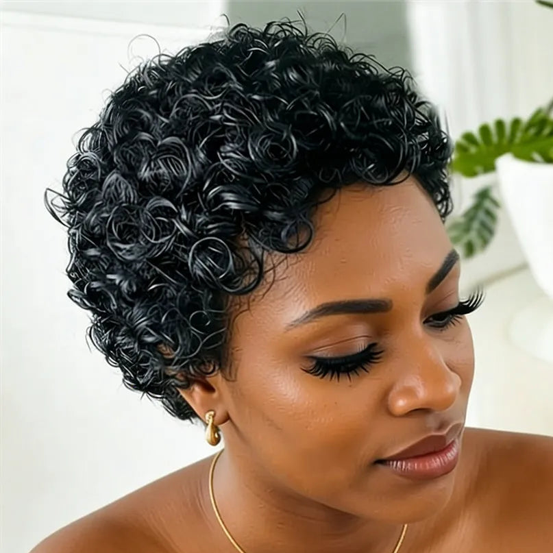 4" Afro Curly Pixie Wig