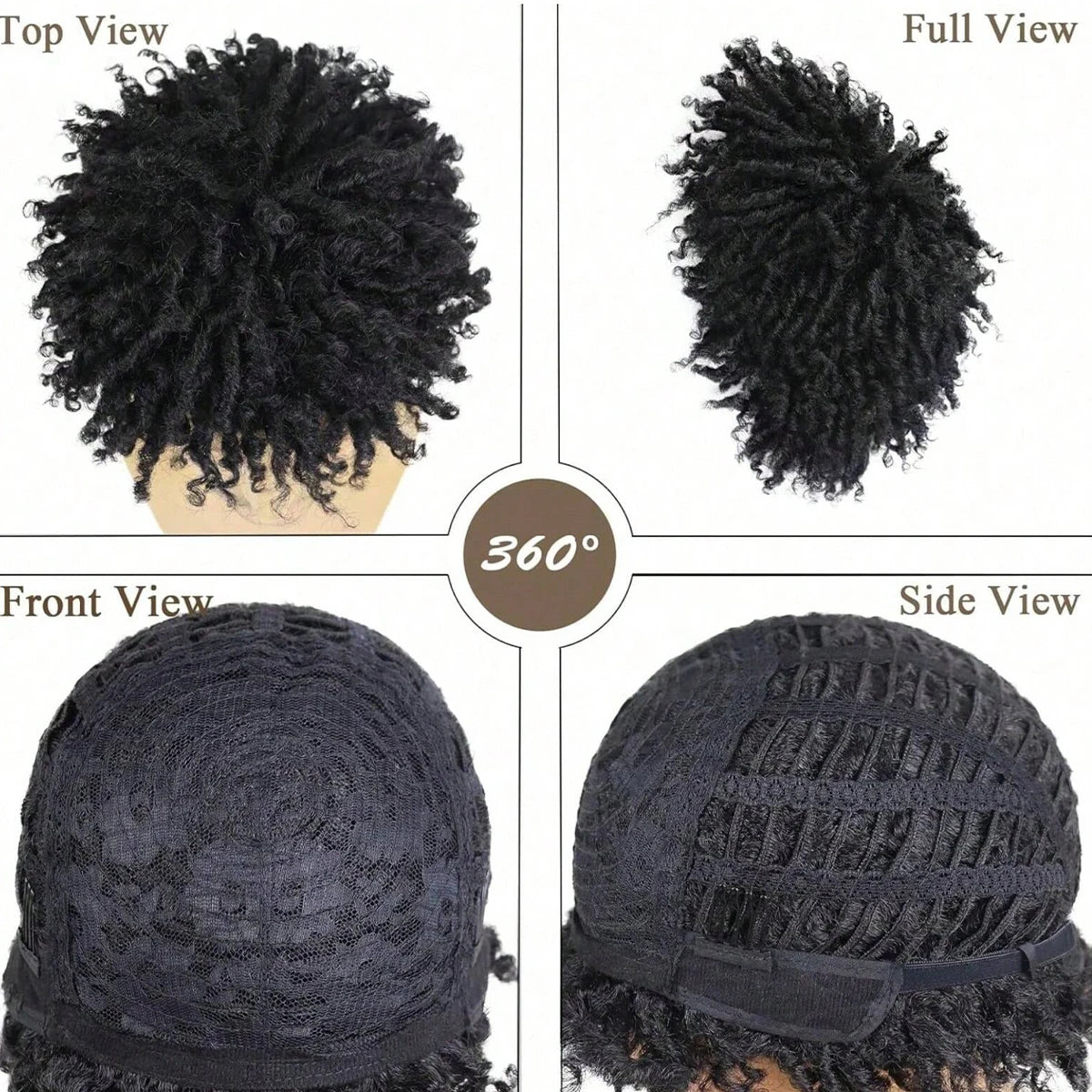 Perruque courte à dreadlocks