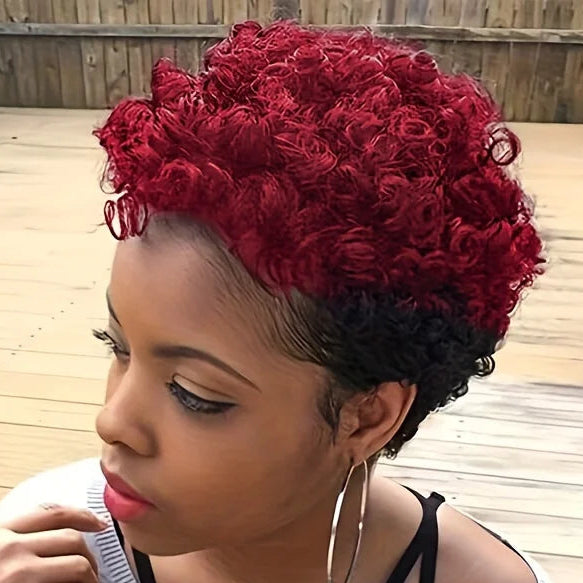 Curly Pixie Human Hair Wig