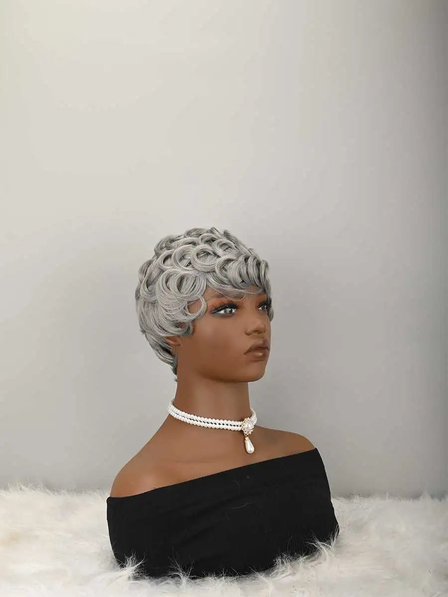 Short Pixie Wigs Short Curly Pixie Wigs Synthetic Wigs Natural Wavy Pixie Cut Wig Short Curly Layered Pixie Wig