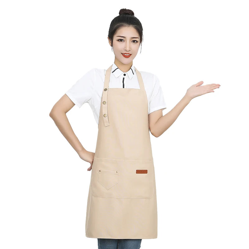 New Fashion Kitchen Aprons for Woman Men Chef Work Apron for Grill Restaurant Bar Shop Cafes Beauty Nails Studios Uniform