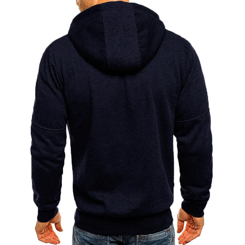 Men's Hoodies Sweatshirts Spring Autumn Casual Solid Zip Up Hoodie Tracksuit Long Sleeve Hooded Sweatshirt M-4XL Hoody Coat Men