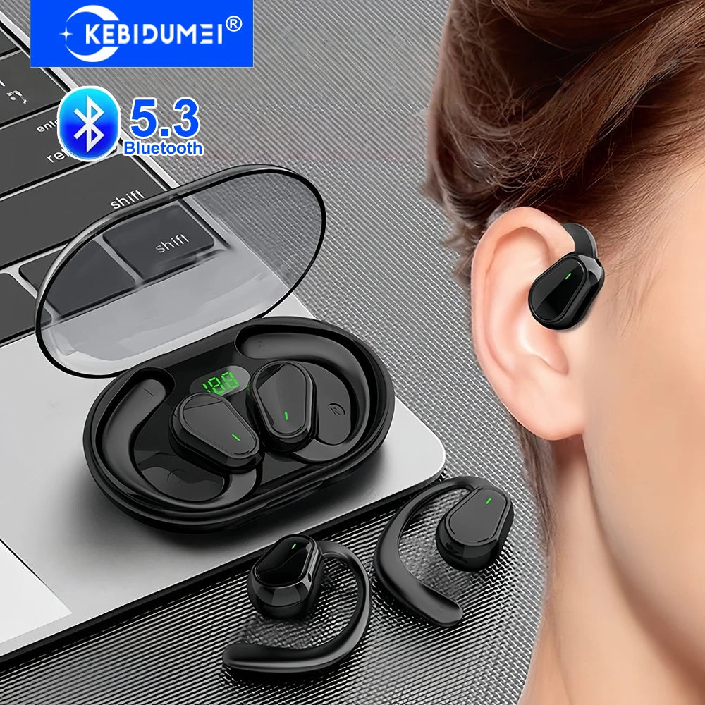 Bluetooth 5.3 Headphones Ear Hook Earphones Wireless Earphones HiFi Stereo Waterproof Headset Noise Reduction Earbuds for Xiaomi