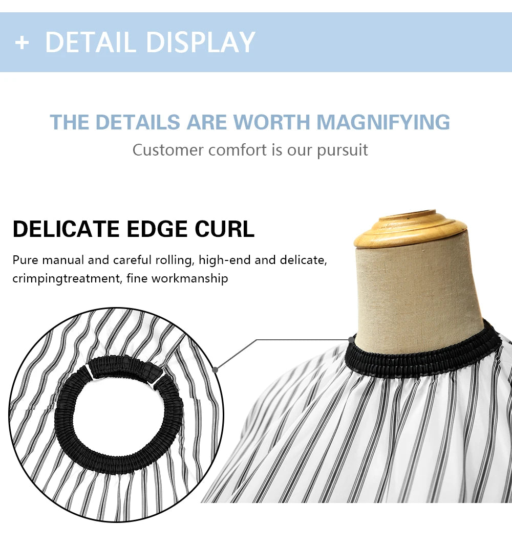 Barber Hairdressing Aprons Stripe Pattern Waterproof Cloth Barbershop Non Stick Hair Haircutting Capes Salon Styling Accessories