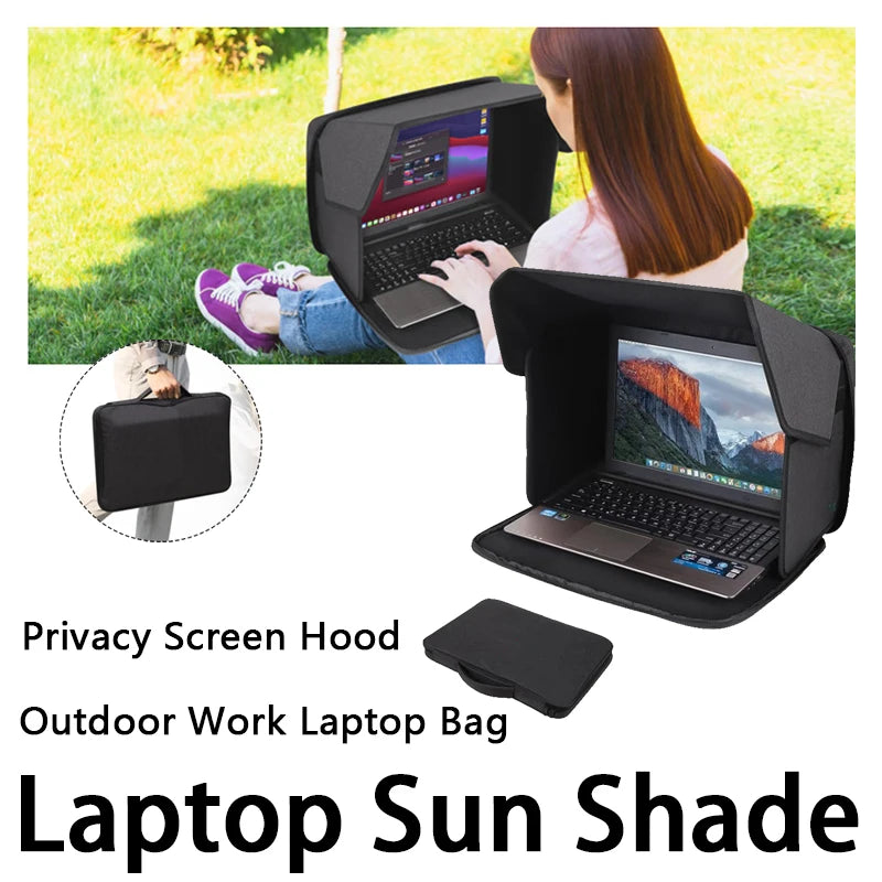 Laptop Sun Shade Privacy Screen Hood Portable Foldable Laptop Bag Outdoor Working for Macbook Lenovo Dell Computer Accessories