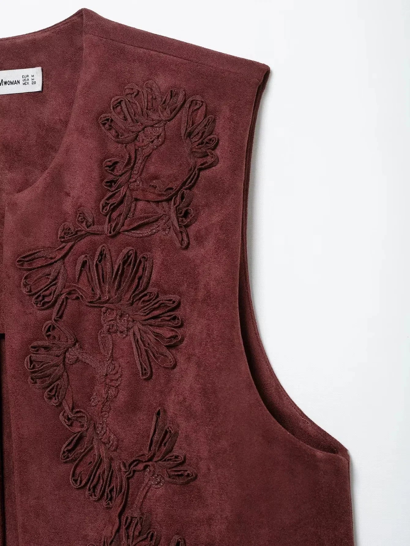 Embroidered Vests For Women Fashion Suede Elegant Sleeveless Coat Short Vest Streetwear Casual Chic Waistcoat Top