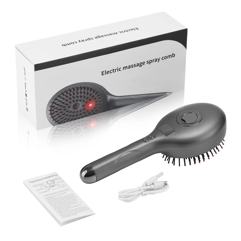 Electric Head Massager for Hair Growth 630nm Red Light Massage Comb Scalp Essential Applicator Anti-hair Loss Spray Hair Brush