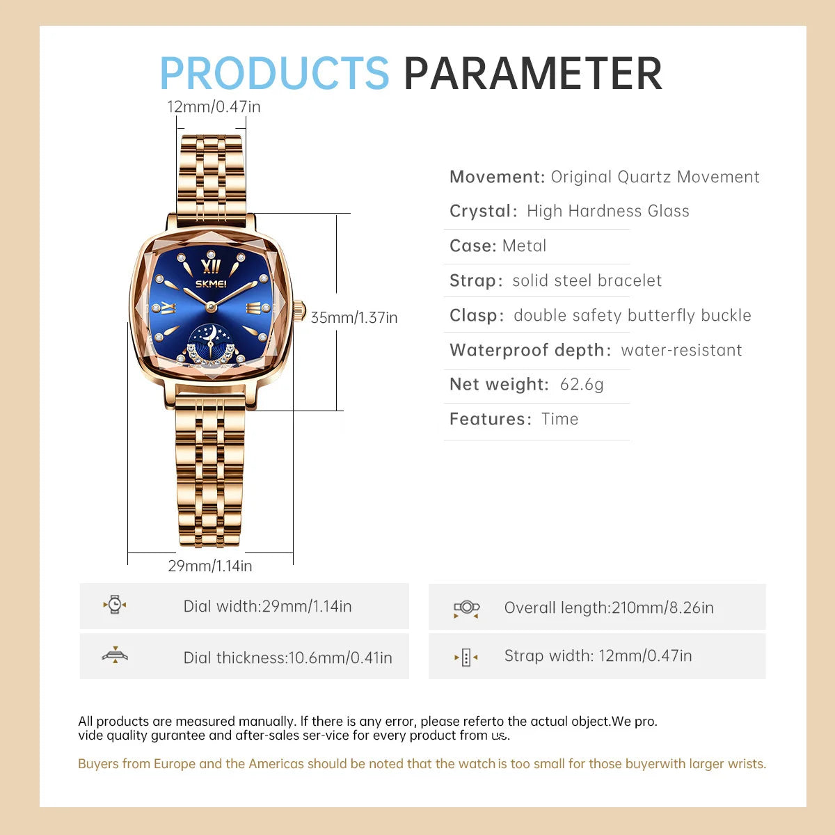 Luxury Watch for Woman Waterproof Stainless Steel Quartz Ladies Watch High Quality Women's Watches Elegant Female Clock
