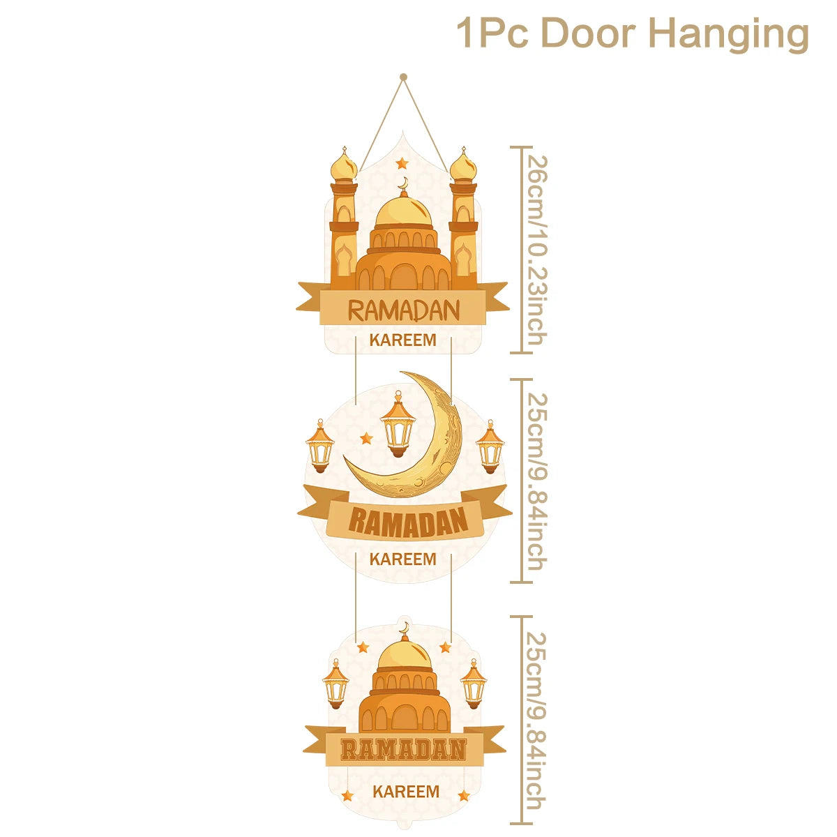 EID Mubarak Decorations Door Hanging Ramadan Decor for Home Door Hanging Ramadan Kareem Islamic Muslim Party Eid Al Adha