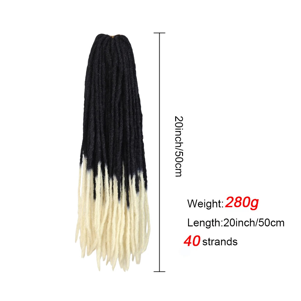 20inch Soft Straight Crochet Hair Braids Synthetic Dreadlocks Extensions Kanekalon Fiber Faux pro Braiding for Black Women