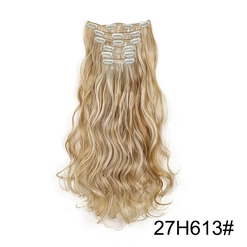 24" Long Curly Clip-In Hair Extensions – Soft, Ombre & Heat-Resistant