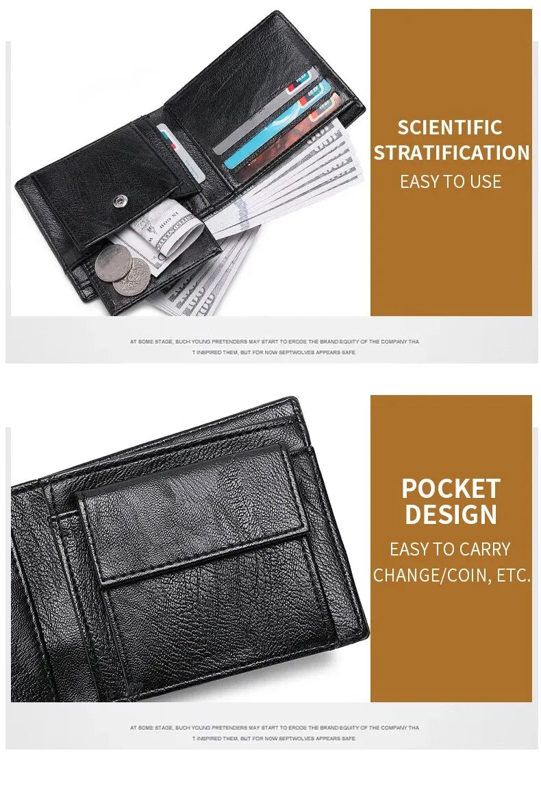 Men's Wallet Embossed Soft Leather PU Leather Multi-Card Credit Card Holder With Men's Short Coin Wallet