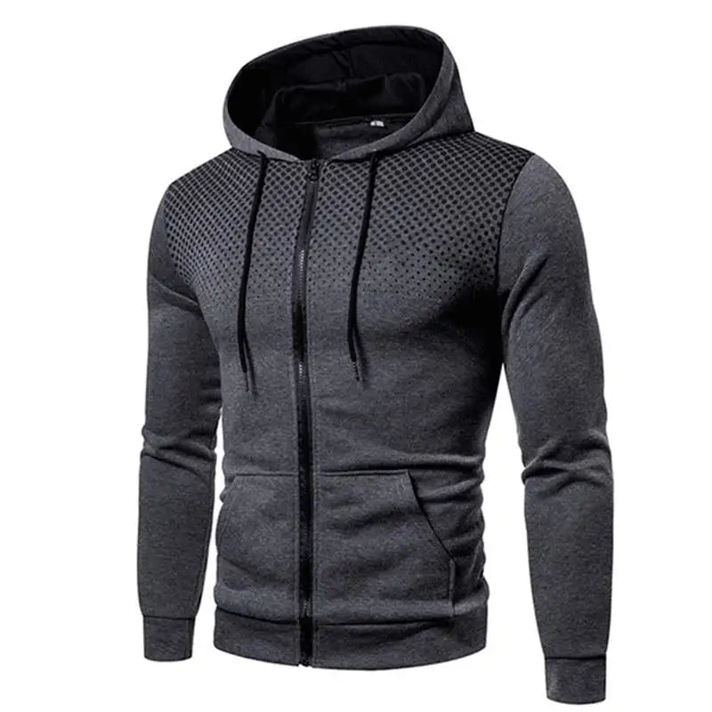 Autumn and Winter New European and American Solid Color Fleece Sweater Pants Men's Casual Zipper Sports Hat Set