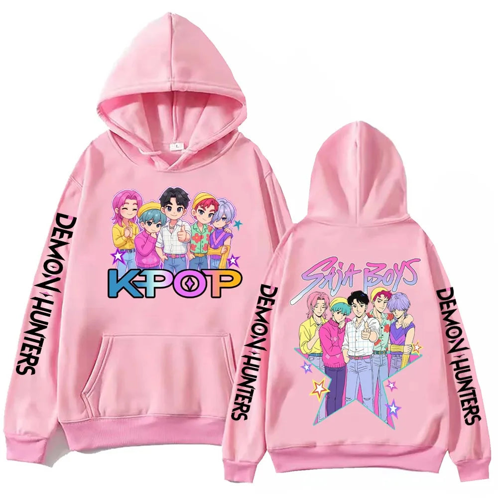 Anime Kpop Demon Hunter Saja Boy Hoodie Harajuku Pullover Tops Gift Sweatshirt
