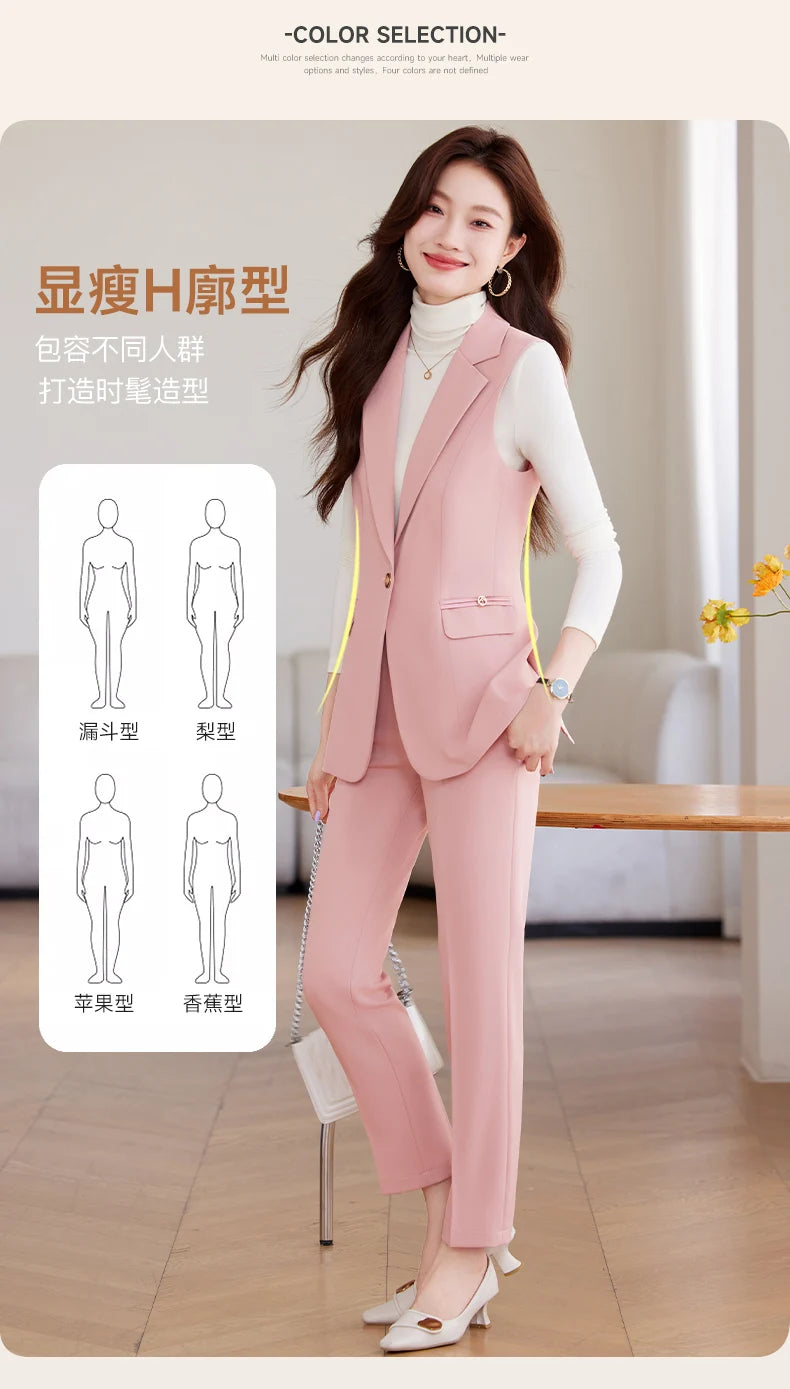 Women Pants Sets Off Shoulder Sleeveless Vest Top Female Pencil Pants Women 2 Piece Set Outfit Elegant Women's Pants Suit