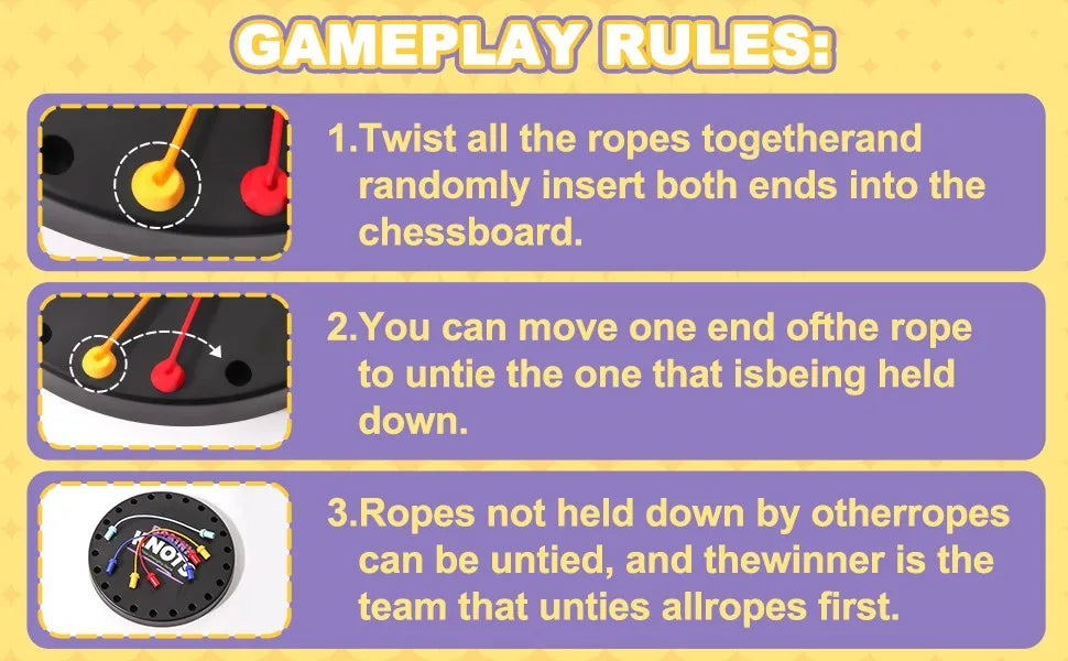 AIUAZA children's chain board game, unlock board games, party rope breaking challenge board games, parent-child interactive game