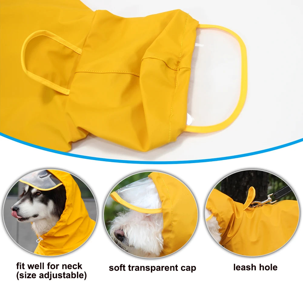 Dog Raincoat Full Coverage Belly Protection for Breeds like Shiba Inu Husky Border Collie Golden Retriever Alaskan Malamute