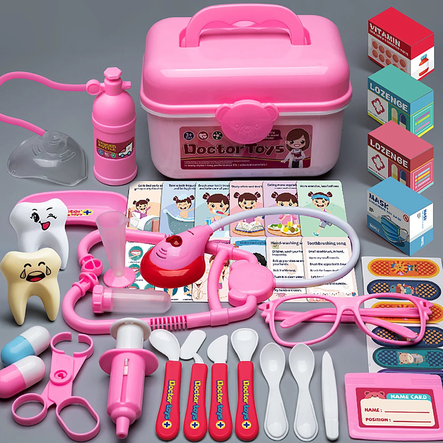 Ensemble de jouets de médecin pour enfants, boîte à outils, jeu médical, négliger les injections, stéthoscope, etc., jouets d'outils médicaux