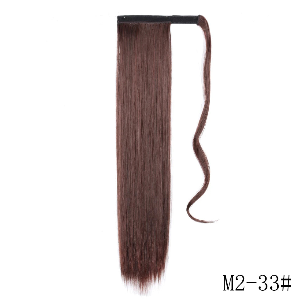 LISI GIRL Synthétique 22/34 Pouces Queue de Cheval enroulée Extensions de Cheveux Bouclés Afro Longs Postiches Queue de Cheval Faux Cheveux Résistant à la Chaleur