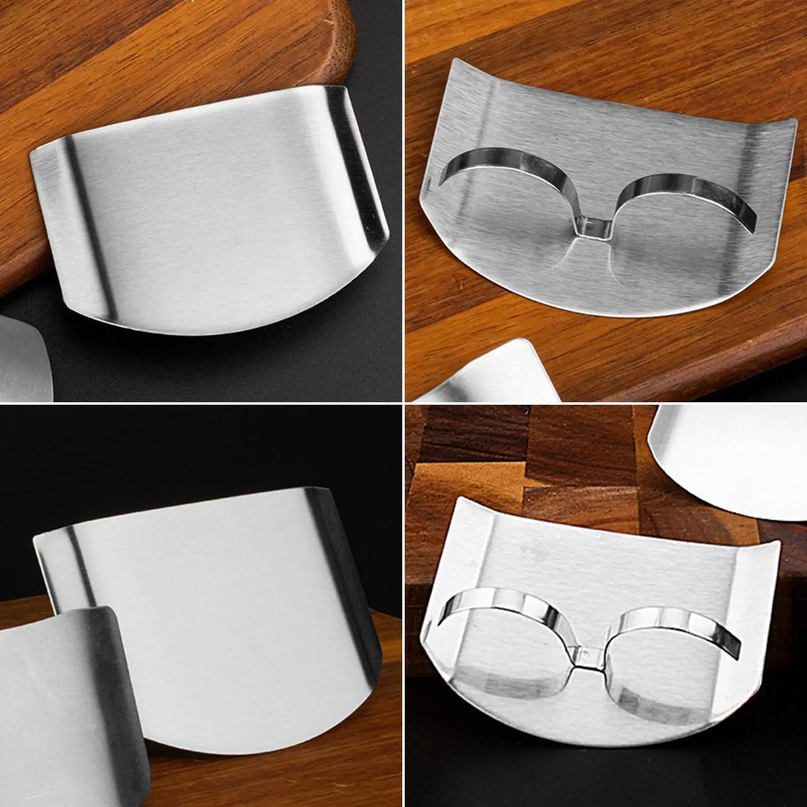 ﻿ Stainless Steel Finger Guards for Cutting, Hand Protector Finger Protector Avoid Injury, Knife Cut Slice Safe Guard