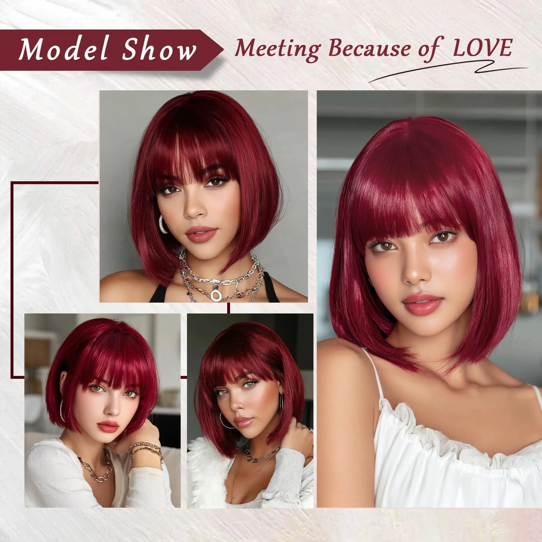 Wine Red Bob Wig