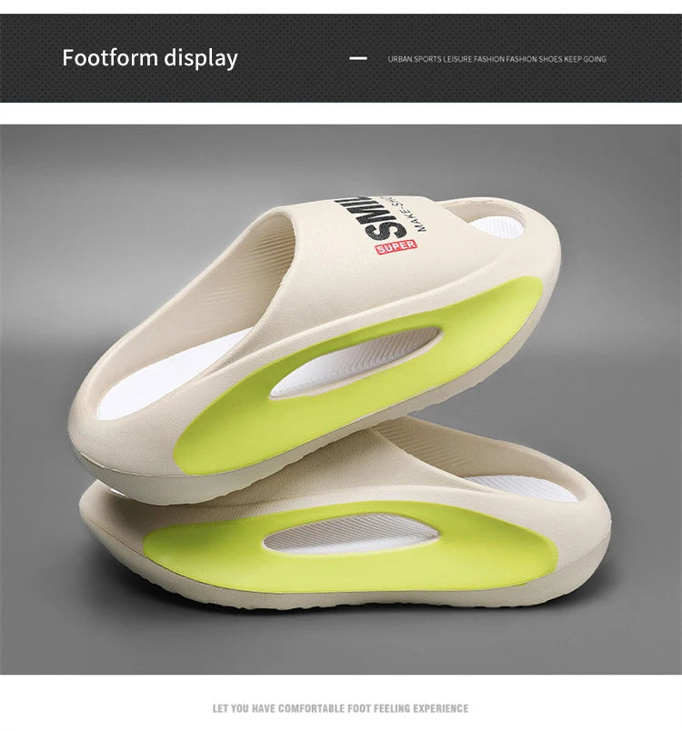 Men Slippers New Slides with a Sense High Aesthetic Value External Wear Anti Slip Thick Bottom, Beach Cool Slippers for Men