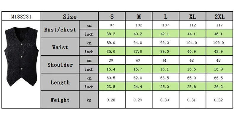 Men's Vest Gentleman Retro Medieval Elegant Renaissance Steampunk Inner Wear Gothic Jacquard Short Vest Single-breasted Business