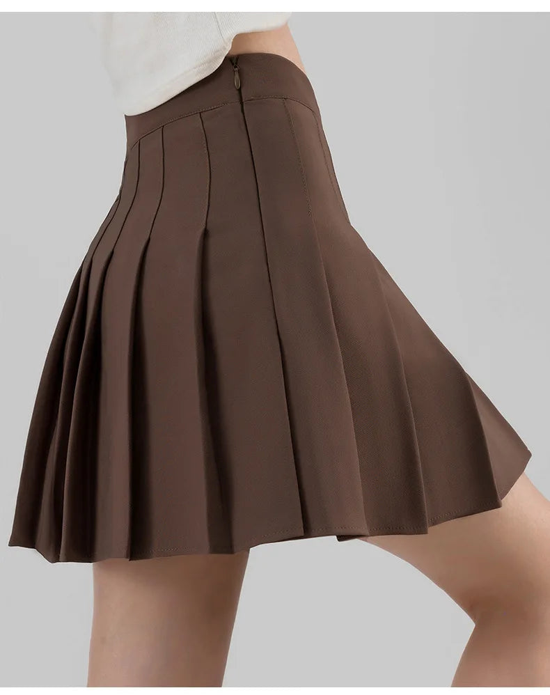 Women's Skirt Korean Style Miniskirt A-line Short Rokken College Girls Falda Short De Mujer  Black Pleated Skirt with Shorts