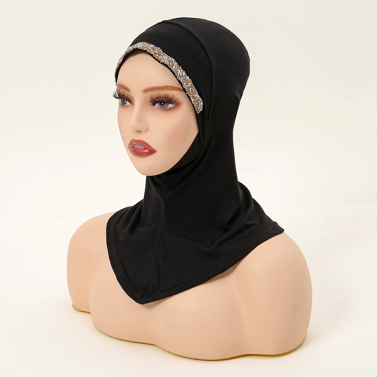 Hijabs de diamantes de imitación brillantes, gorro interior musulmán de cuello completo, pañuelo de mujer, turbante, gorro de señora, sombrero islámico, gorro con diseño de diamante único