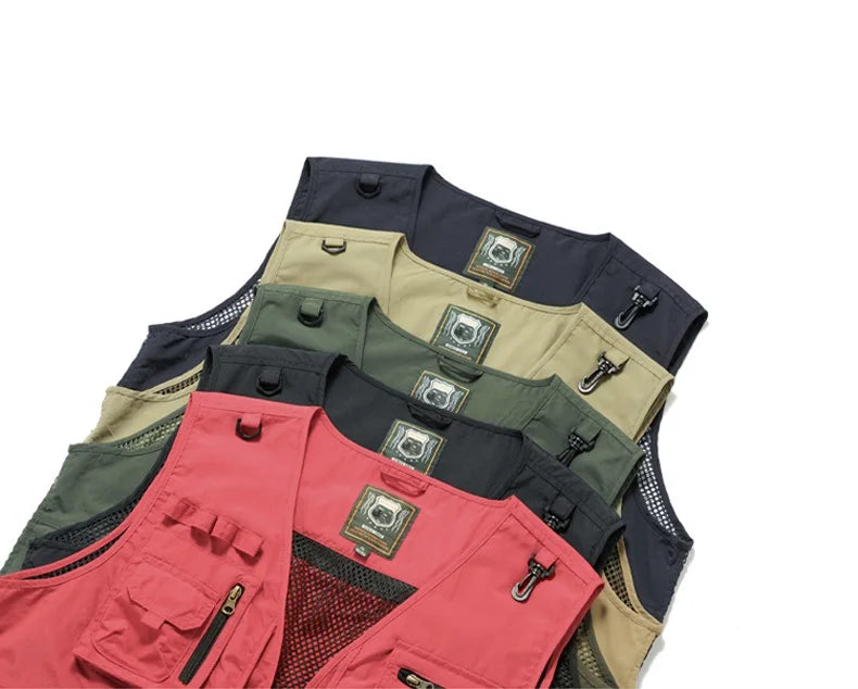 Outdoor Leisure Vest Men's New Multi-Pocket Breathable Outdoor Sports Coat High-Quality Design Leisure Vest Men Work Vest