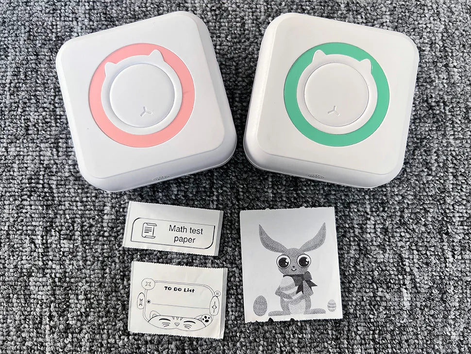 Portable Mini Thermal Printer Wirelessly BT 203dpi Photo Label Memo Wrong Question Printing With USB Cable Imprimante Portable
