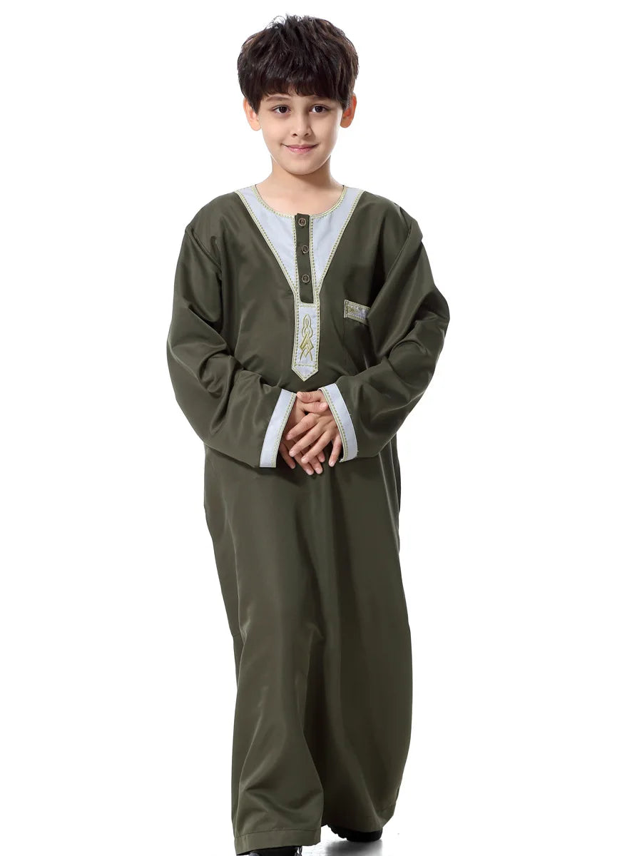 2025 Fashion Muslim Teenager Clothing Islam Men Summer Winter Eid Ramadan Prayer High Quality Elengance Party Boy's Robe Caftan